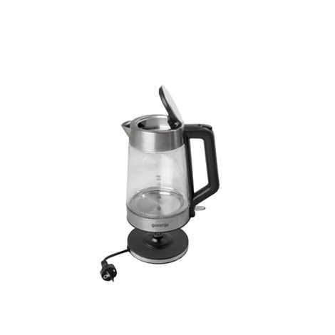 Gorenje | Kettle | K17GED | Electric | 2200 W | 1.7 L | Glass | 360° rotational base | Transparent/Stainless Steel - 2
